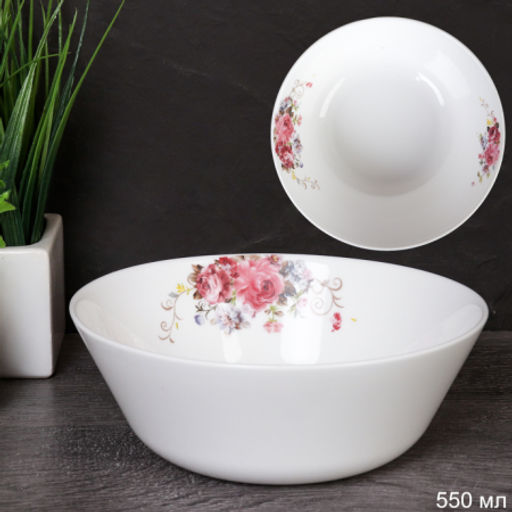 Набор суповых тарелок 6 штук 550 мл 155 мм Евро / FLMLW60 (19010-1/уп 8/ Розовая композиция