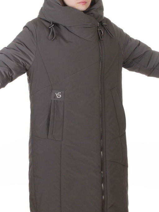 M-9102 GRAY/GREEN Пальто зимнее женское (верблюжья шерсть, 120 гр. холлофайбер)