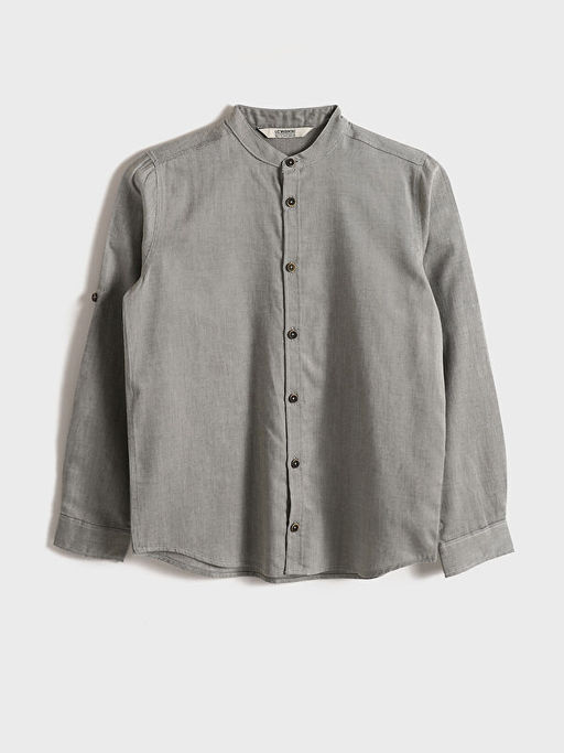 Hakim Yaka Basic Uzun Kollu Erkek ?ocuk G?mlek