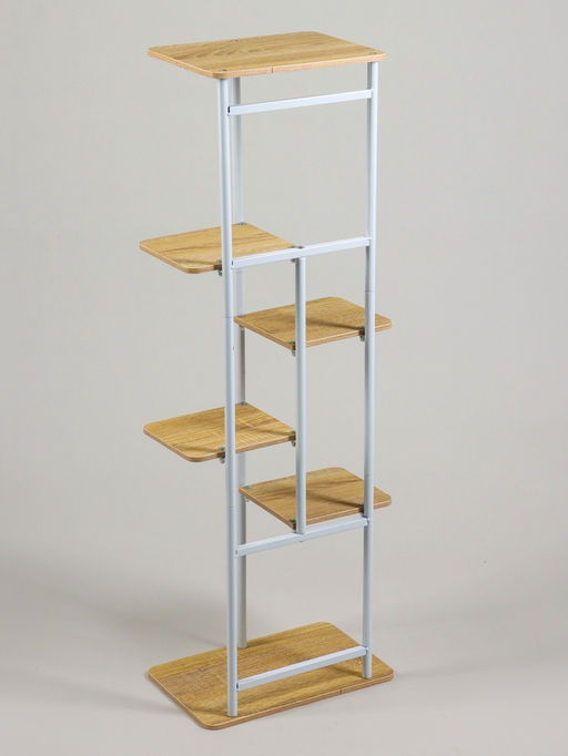 Подставка для цветов Greengo, 6 полок, 36×23×106 см, напольная, каркас металл, полки МДФ, белая