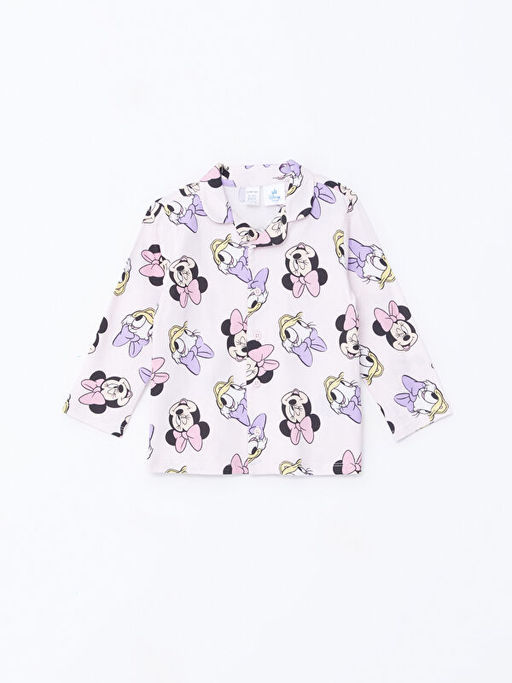 Polo Yaka Uzun Kollu Minnie Mouse Bask?l? K?z Bebek Pijama Tak?m - Waikiki фото 2