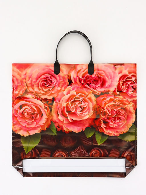 Цена за 10 шт. Пакет подарочный Сладкий аромат, полиэтиленовый с пластиковой ручкой, 37?34 см, 80 мкм