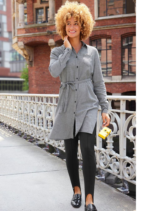 Фланелевая рубашка-туника ESMARA гусиная лапка  фото 14