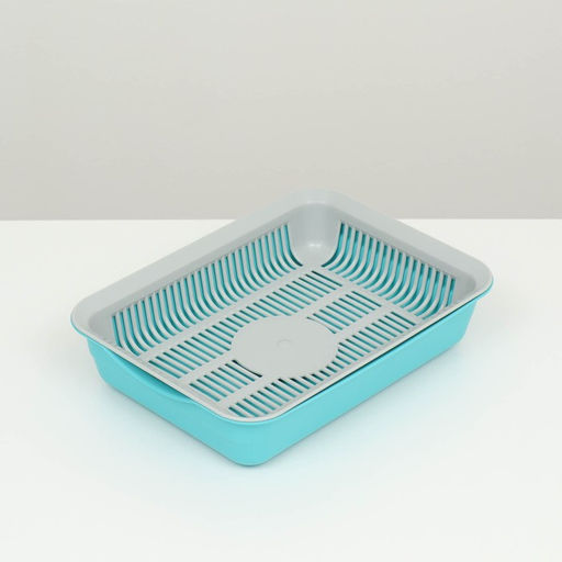 Туалет с сеткой, 35,5х26х7 см, серый/бирюзовый - Simaland фото 3