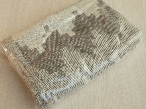 Плед хлопковый 140*200 жаккард "Пифагор" цв. 1886 бело-беж.