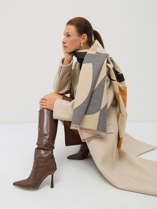 В составе шерсть и кашемир! теплый двусторонний палантин - Tantino фото 5