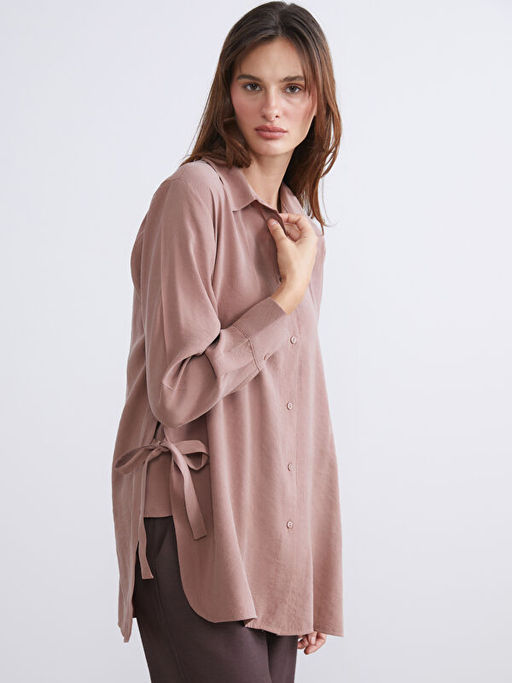 Modal Kar???ml? Oversize Kad?n G?mlek Tunik
