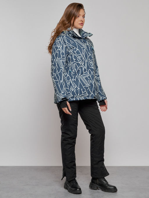 Горнолыжная куртка женская зимняя большого размера темно-серого цвета 2270-1TC - Chunmai фото 18