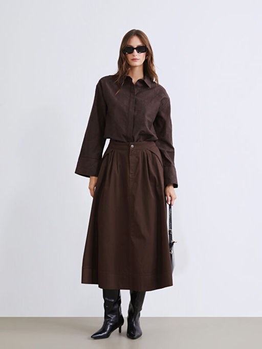 Loose Fit Pileli Klo? Etek