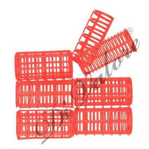 Di Valore 301-254 Бигуди "Решетка" КРАСНЫЕ 6шт Д3,2см длина 6,8см
