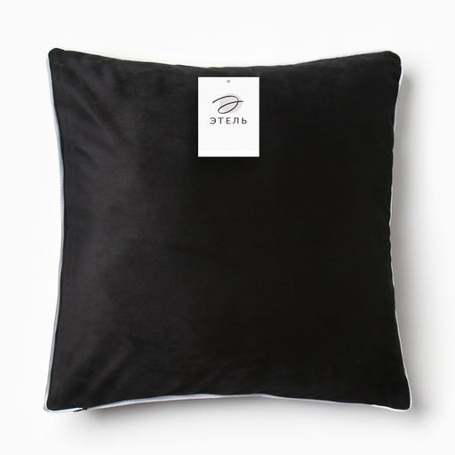 Наволочка декоративная Этель Кант, 45х45, цвет чёрный, велюр (100% пэ)  фото 9