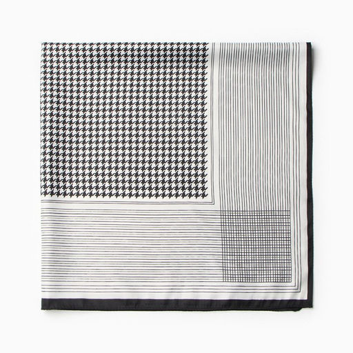 Платок женский MINAKU, размер 70×70 см, черный, серый, белый