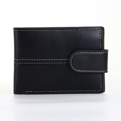 Портмоне мужское на кнопке, чёрное