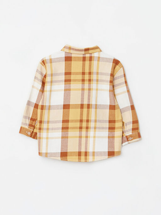 Kap??onlu Uzun Kollu Ekose Desenli Erkek Bebek G?mlek Ceket - Waikiki фото 2