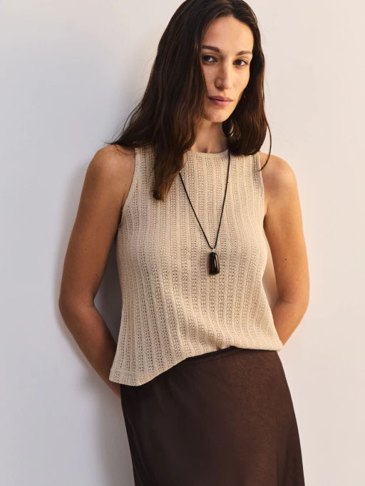 Майка прямого кроя с разрезом на спинке ZR2605023417-60 / Zarina