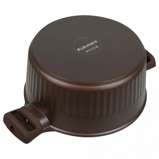 "Stella" Кастрюля с тефлоновым покрытием 5,2л, д25,5см, h14,5см, s0,32см, дно д20см, s0,4см, литая, стеклянная жаропрочная крышка, мокко (mokko) (Россия)