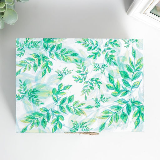 Шкатулка дерево "Веточки - Дыхание природы" 6,5х20х15 см