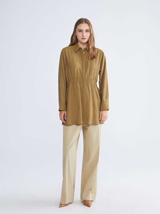 Oversize Modal Kar???ml? Kad?n G?mlek Tunik