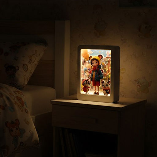 Ночник-пазл 3Д "Девочка-зоолог со зверушками" со светом и музыкой, в коробке