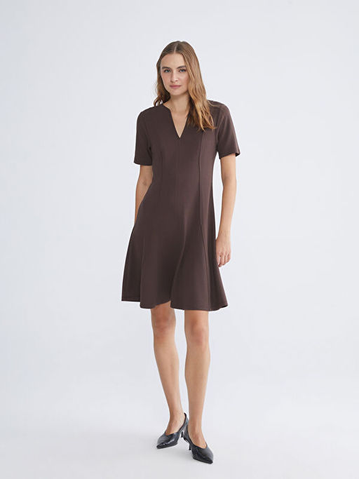 Ka??k Yaka Belden Oturtmal? Elbise