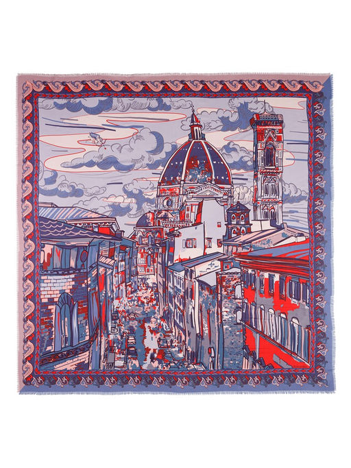 Платок жен. шелк+шерсть+мод 120х120 E16-7273-07 - Eleganzza фото 2