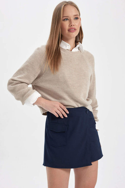 Крутой свитер стандартной посадки с круглым вырезом - Defacto фото 3