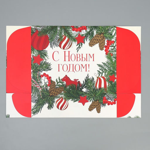 Коробка подарочная новогодняя складная «Новогодние игрушки», 31 х 24.5 х 9 см