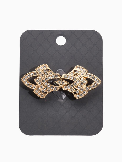 Зажим для кардигана «Ажур. Винтажные пики», белый в золоте