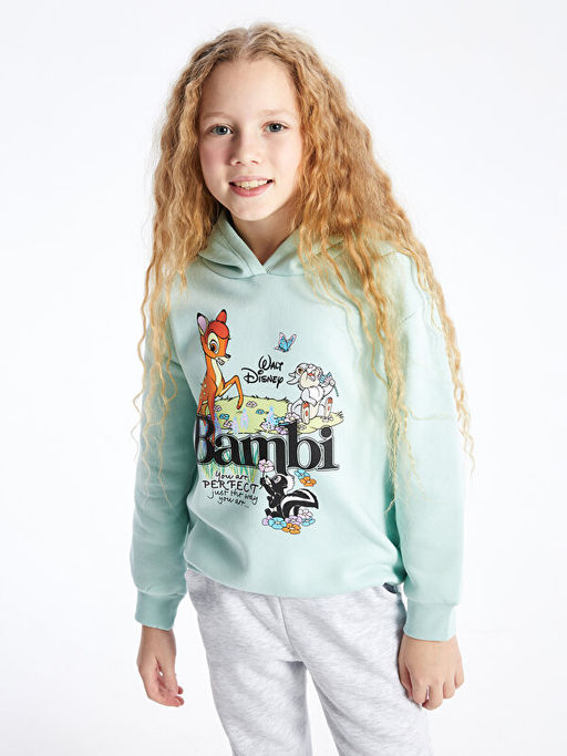 Bambi Bask?l? Uzun Kollu K?z ?ocuk Hoodie - Waikiki фото 3