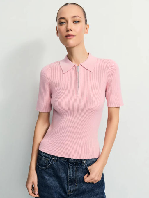 Джемпер в рубчик с молнией / Zarina фото 4