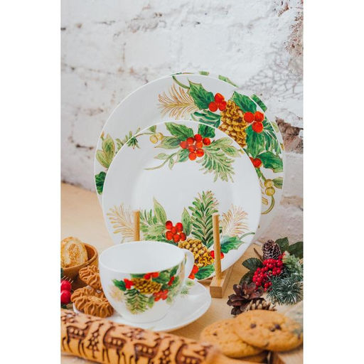 Тарелка фарфоровая десертная Доляна Рождество, d=20,5 см  фото 5