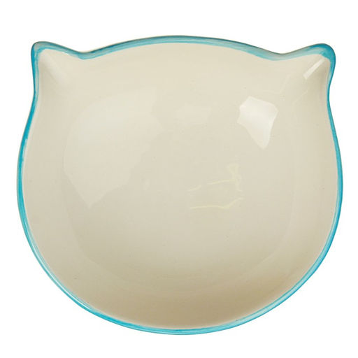 Миска керамическая Киса на подставке-лапках 200 мл голубая - Пижон фото 3