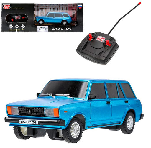 Технопарк. ВАЗ-2104 р/у, 18 см, свет, синий, в кор. арт.2104-18L-BU