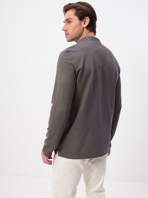 Джемпер мужской с воротником поло GREG G155V-PH24-OZ4 (зеленый)  фото 4