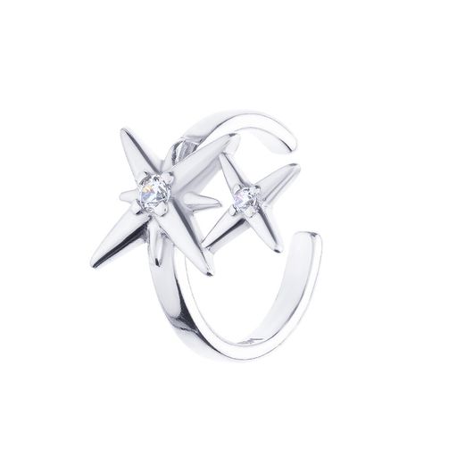 Серебряный кафф звезда с фианитами Isida