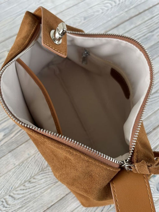 Женская замшевая сумка 8088-8 Рыжий - Sergio valentini фото 6