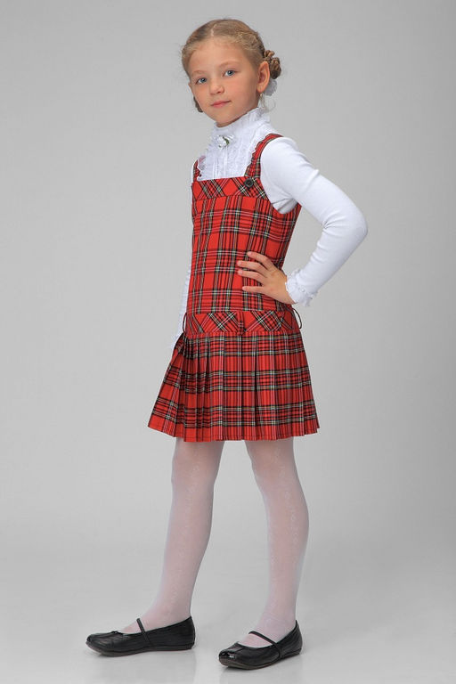 Красный сарафан для девочки Инфанта, модель 0201