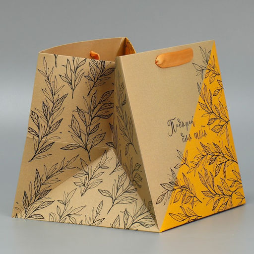 Пакет подарочный квадратный, упаковка, Moments, 20×20×20 см