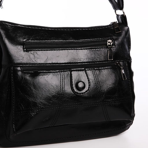 Сумка женская на одно плечо, на молнии, цвет чёрный - Simaland фото 4