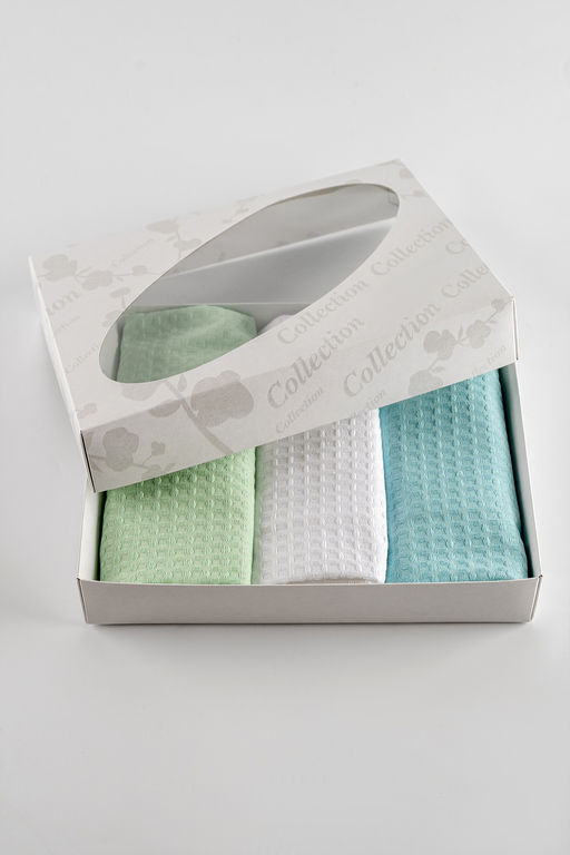 Набор вафельных полотенец в подарочном коробе