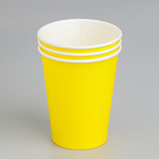 Цена за 50 шт. Стакан бумажный Желтый 350 мл, диаметр 90 мм - Simaland фото 3