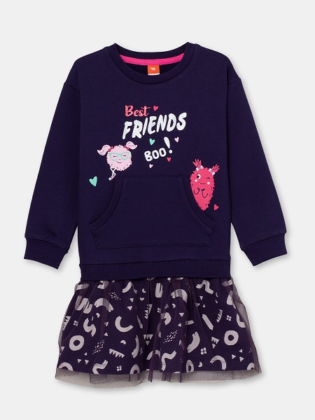CRB wear/CSKG 63037-41-304 Платье для девочки, темно-синий/Ex.Cherubino