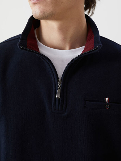 Dik Yaka Erkek Sweatshirt