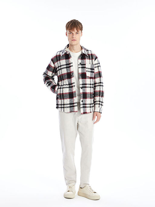 Regular Fit Uzun Kollu Ekose Erkek G?mlek Ceket