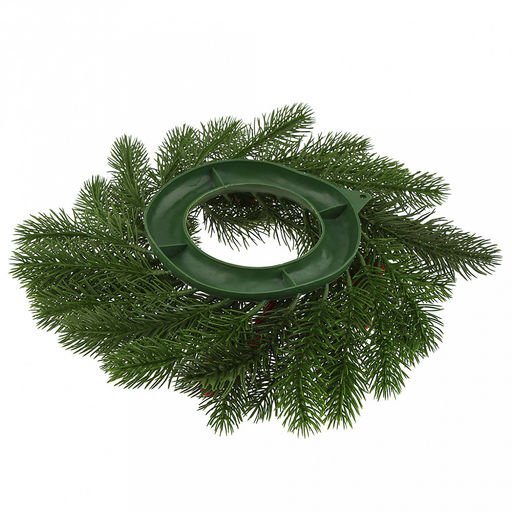 Декоративный венок Елка с ягодой д29см, малый, пластик, зеленый (Россия) - Домашняя мода фото 5