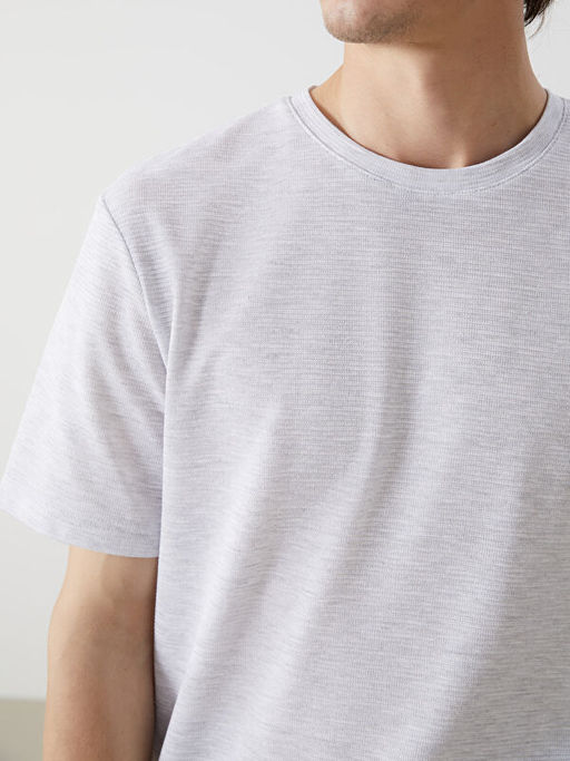 Bisiklet Yaka K?sa Kollu Erkek Dokulu Ti??rt