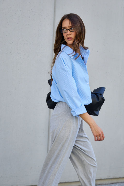 Рубашка оверсайз в полоску хлопковая