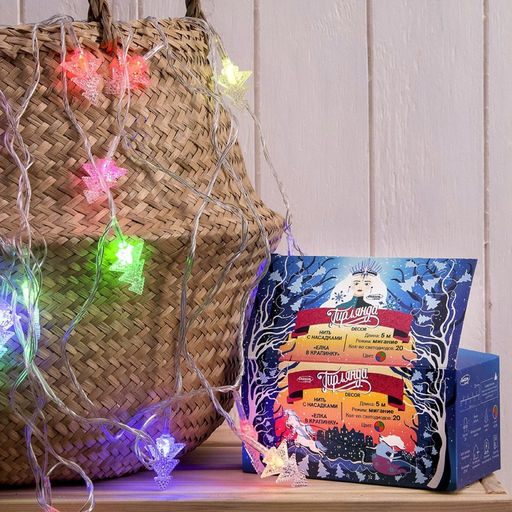 Гирлянда Нить 5 м с насадками Ёлка в крапинку, IP20, прозрачная нить, 20 LED, свечение мульти (RG/RB), мигание, 220 В - Luazon lighting фото 8