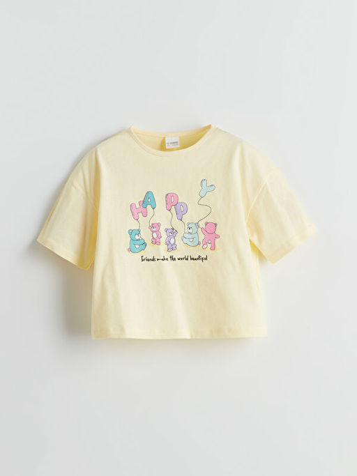 Bask?l? K?z ?ocuk ?ortlu Pijama Tak?m