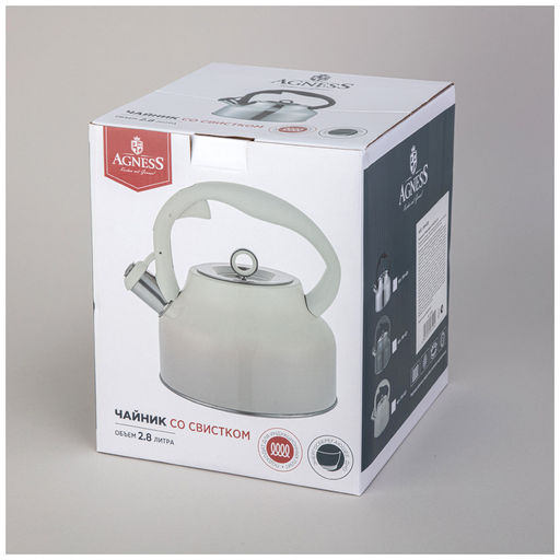 ЧАЙНИК AGNESS СО СВИСТКОМ, 2,8 Л  фото 2